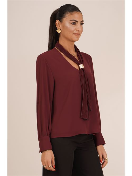 Casacca in viscosa e seta GM by Gai Mattiolo | GM4201BURGUNDY